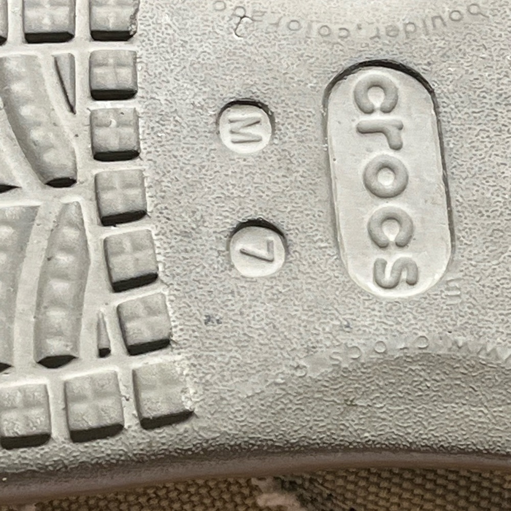 CROCS Tan Frayed Slip-On Shoes - Picture 7 of 7
